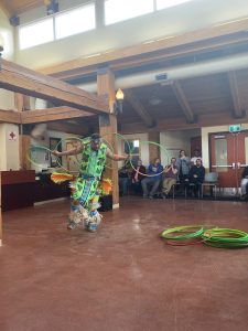 Dallas Arcand hoop dancing at Bissell East